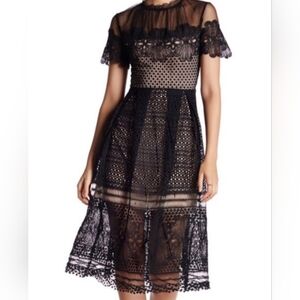 Romeo + Juliet Couture Lace Eyelet Black Dress